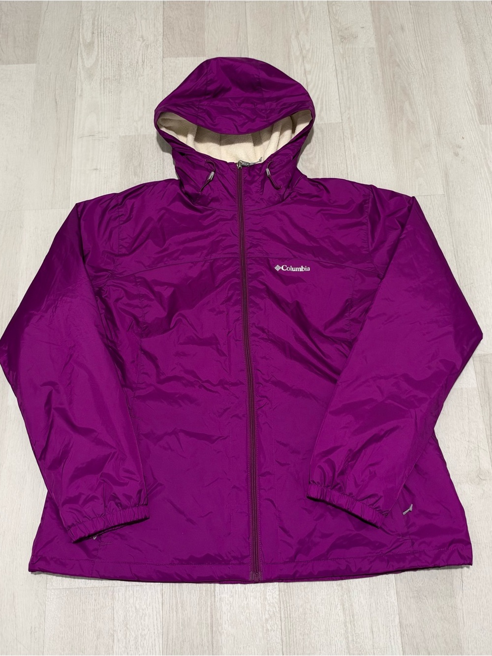 Columbia Sportswear Women’s Purple & Cream Sherpa-Lined Hooded Jacket